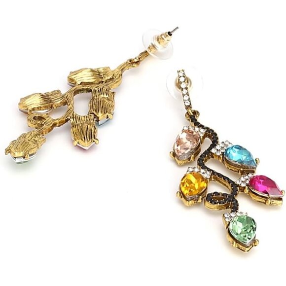 🆕 Women Pink Christmas Dangle Earrings Colorful Light Bulb Tree Drop Jewelry - Picture 5 of 7